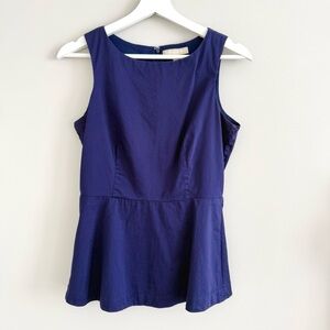 Banana Republic Cotton Peplum Sleeveless Shell Purple 4
